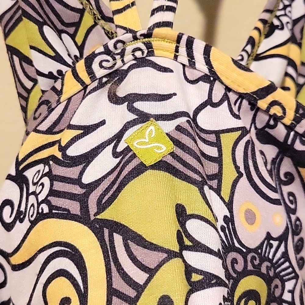 ❤️ PRANA CORA DRESS IN RETRO LIME GRERN GRAY BLACK FLORAL, SMALL - Picture 6 of 9